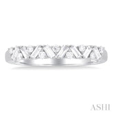 1/3 Ctw Zig Zag Scatter Baguette and Round Cut Diamond Fashion Band in 14K White Gold